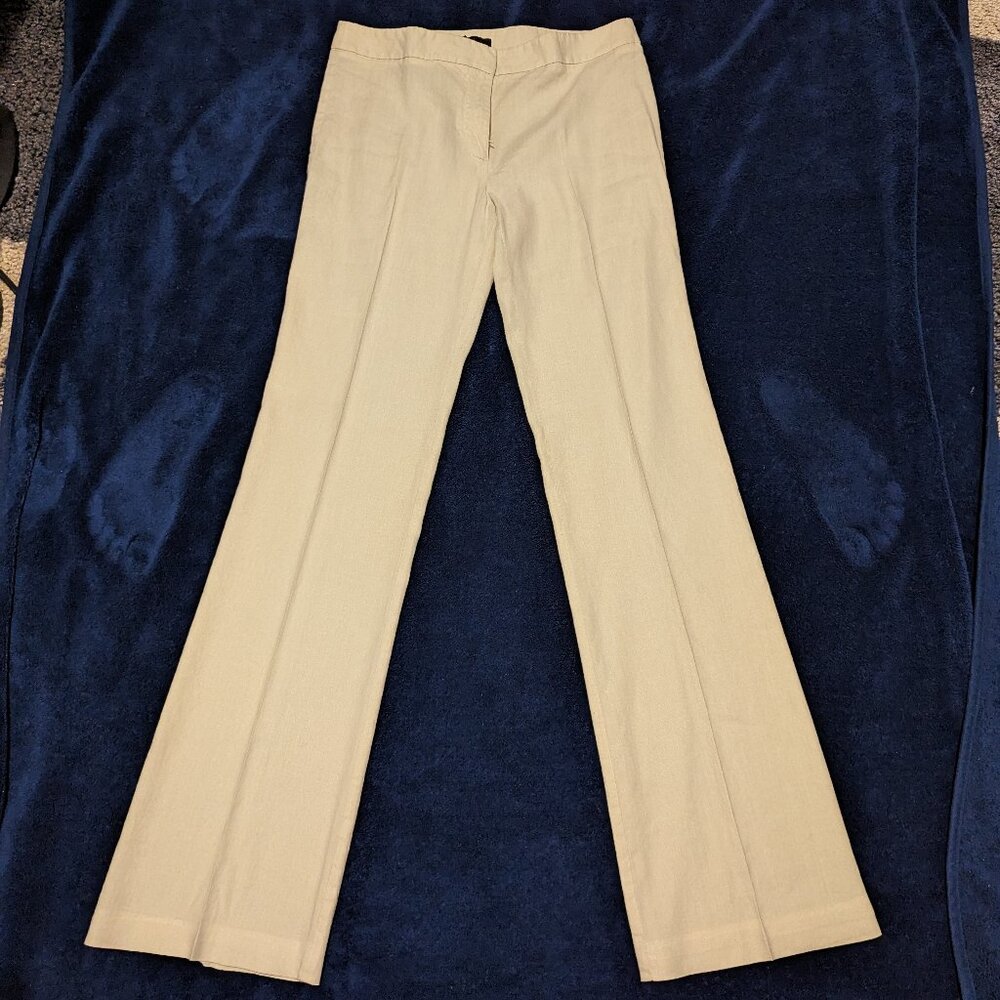 BCBGMAXAZRIA Linen-blend off-white pants size 6